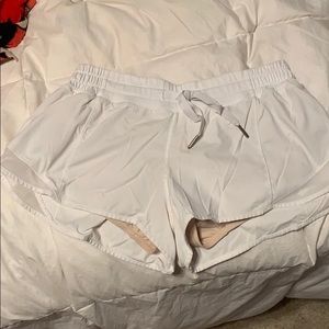 White lululemon hotty hot shorts